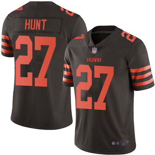 Cleveland Browns Kareem Hunt Men Brown Limited Jersey #27 NFL Football Rush Vapor Untouchable->cleveland browns->NFL Jersey